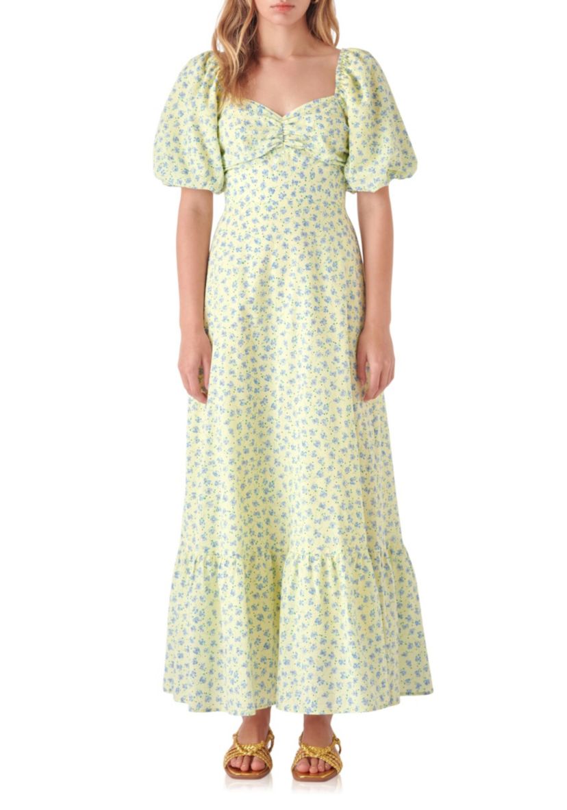 Floral Back Tied Maxi Dress
