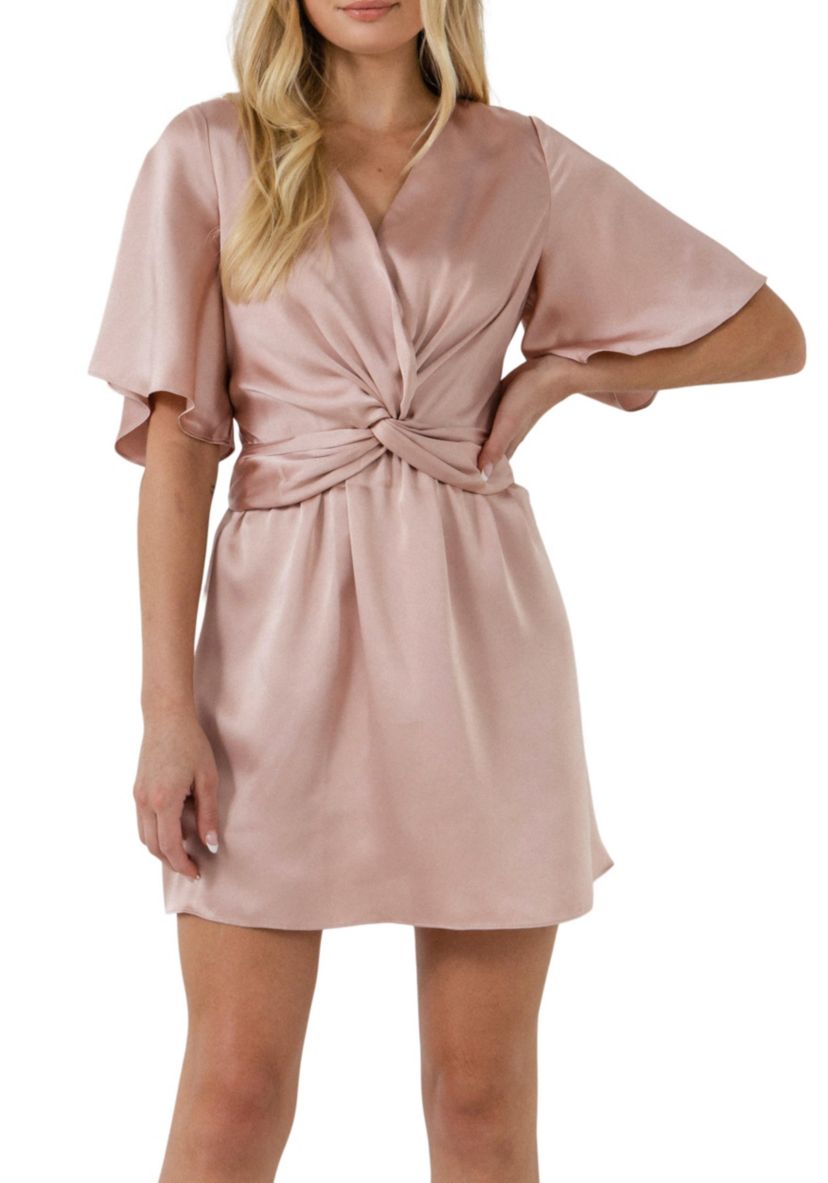 Free The Roses Knotted Satin Mini Dress | Belk