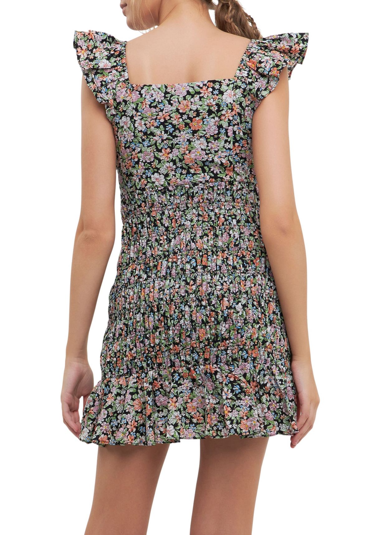 Floral Smocked Mini Dress