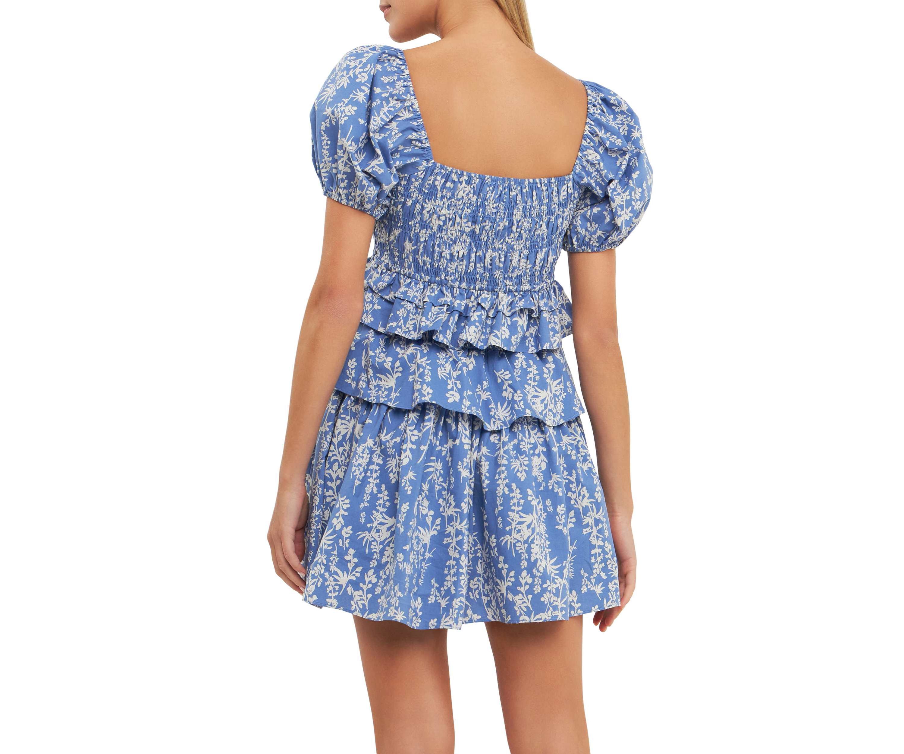 Floral Smocked Tiered Mini Dress