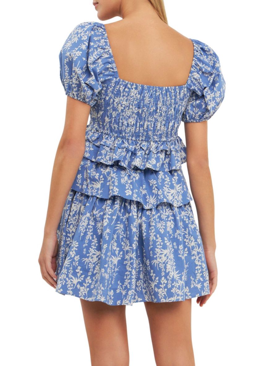 Floral Smocked Tiered Mini Dress