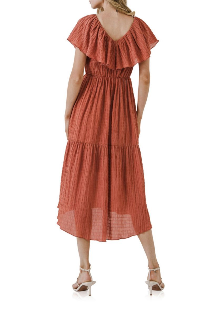 Midi Dress with Ruffle Detail