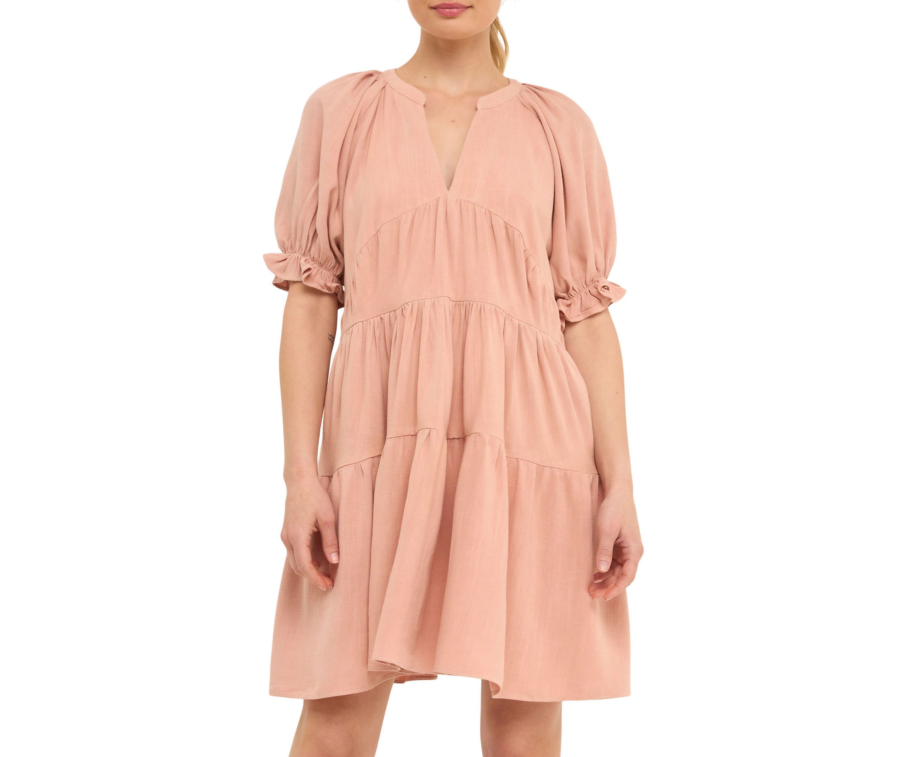 Solid Tiered Dress