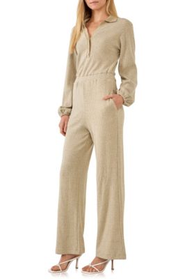 Collared Knit Jumpsuit