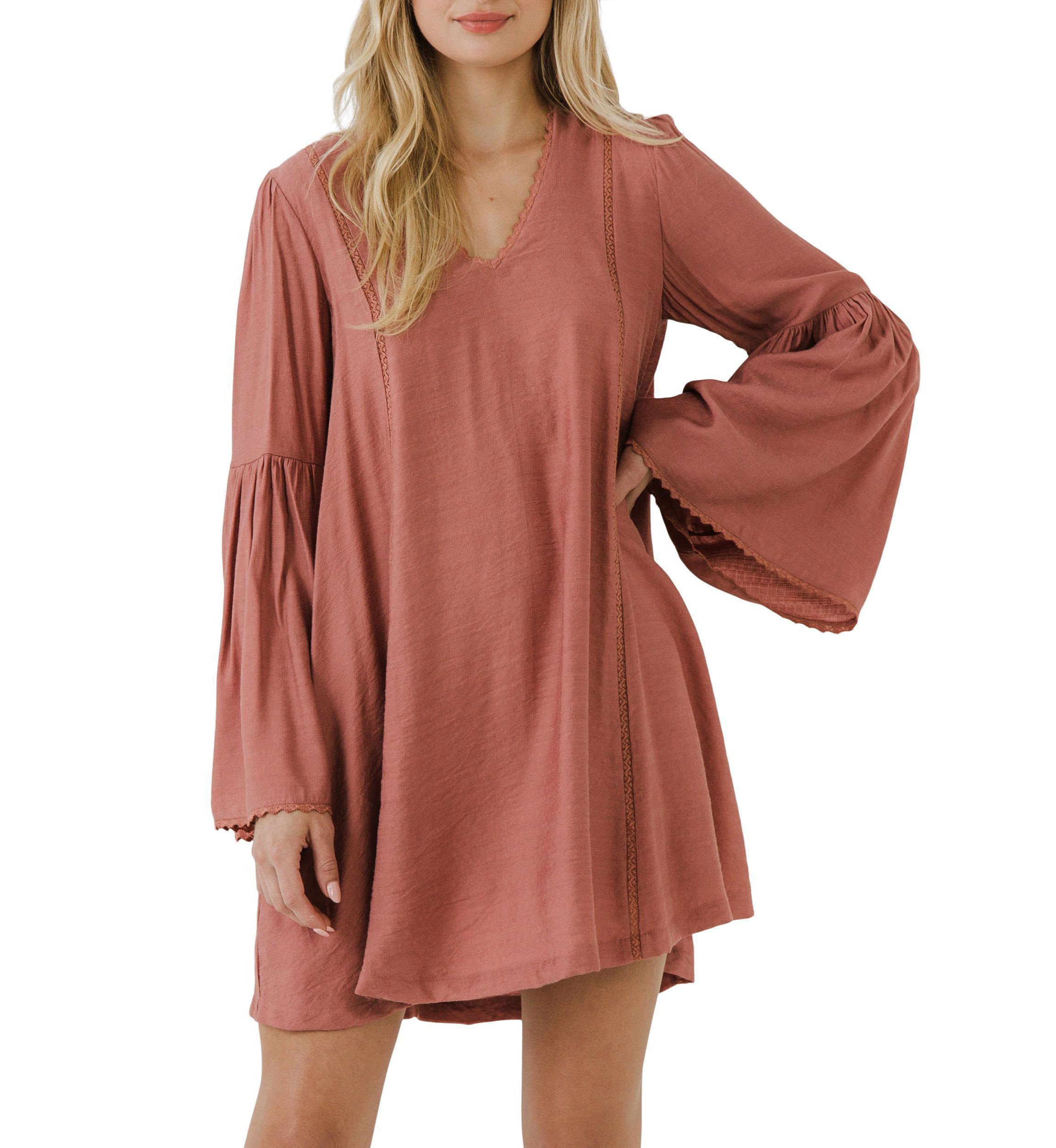 Deep V Laced Mini Dress