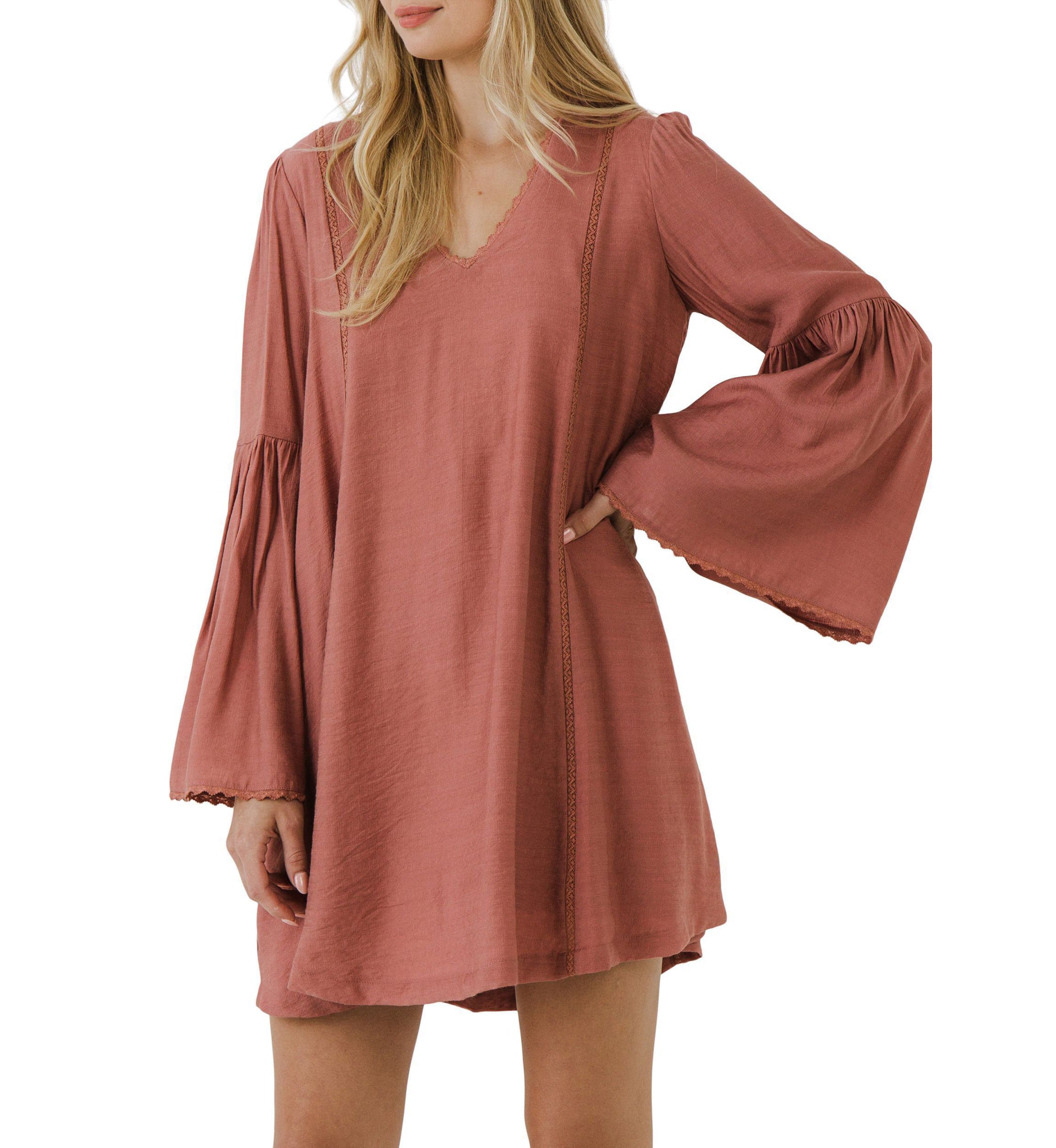 Deep V Laced Mini Dress