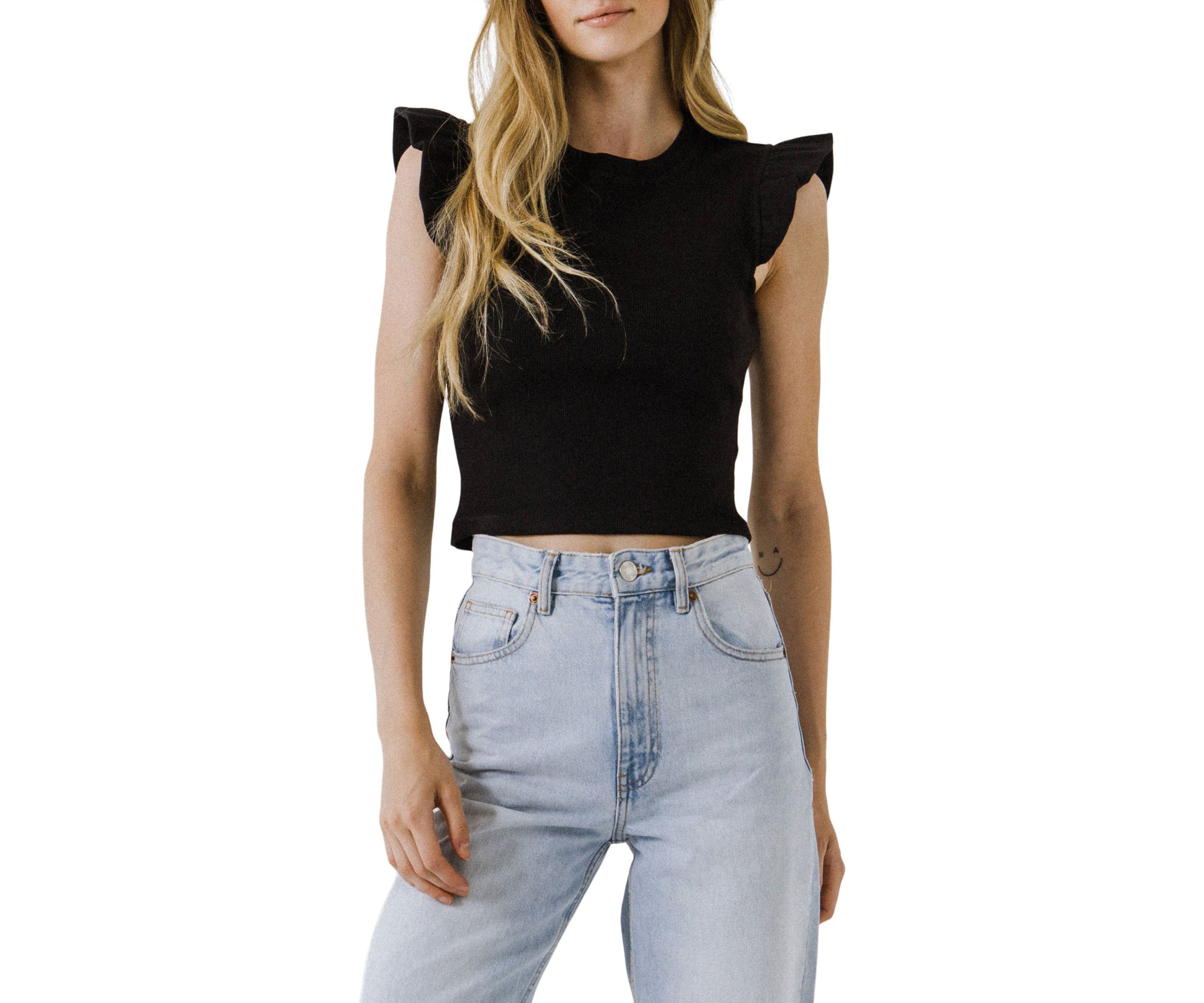 Ruffle Detail Knit Top