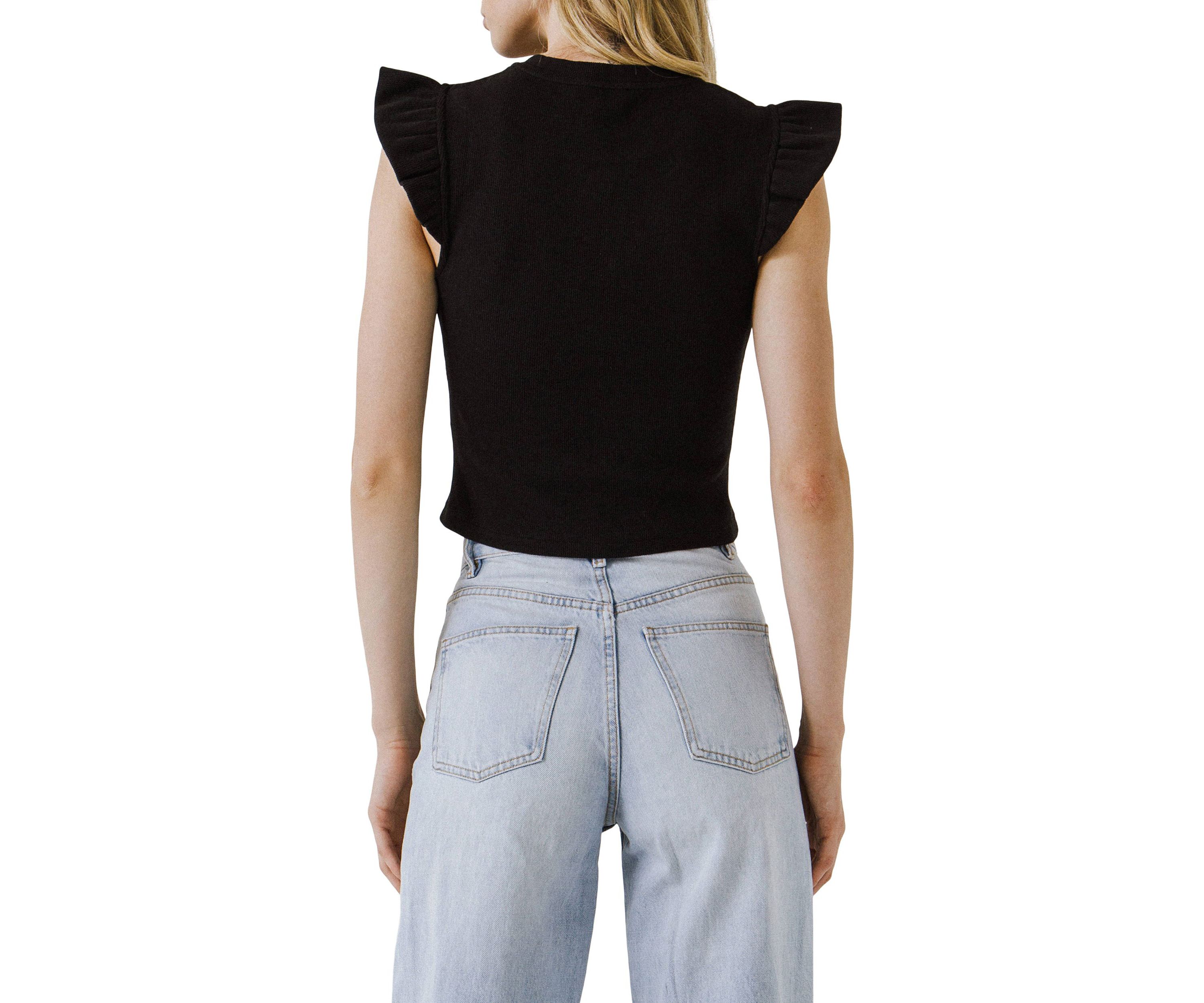 Ruffle Detail Knit Top