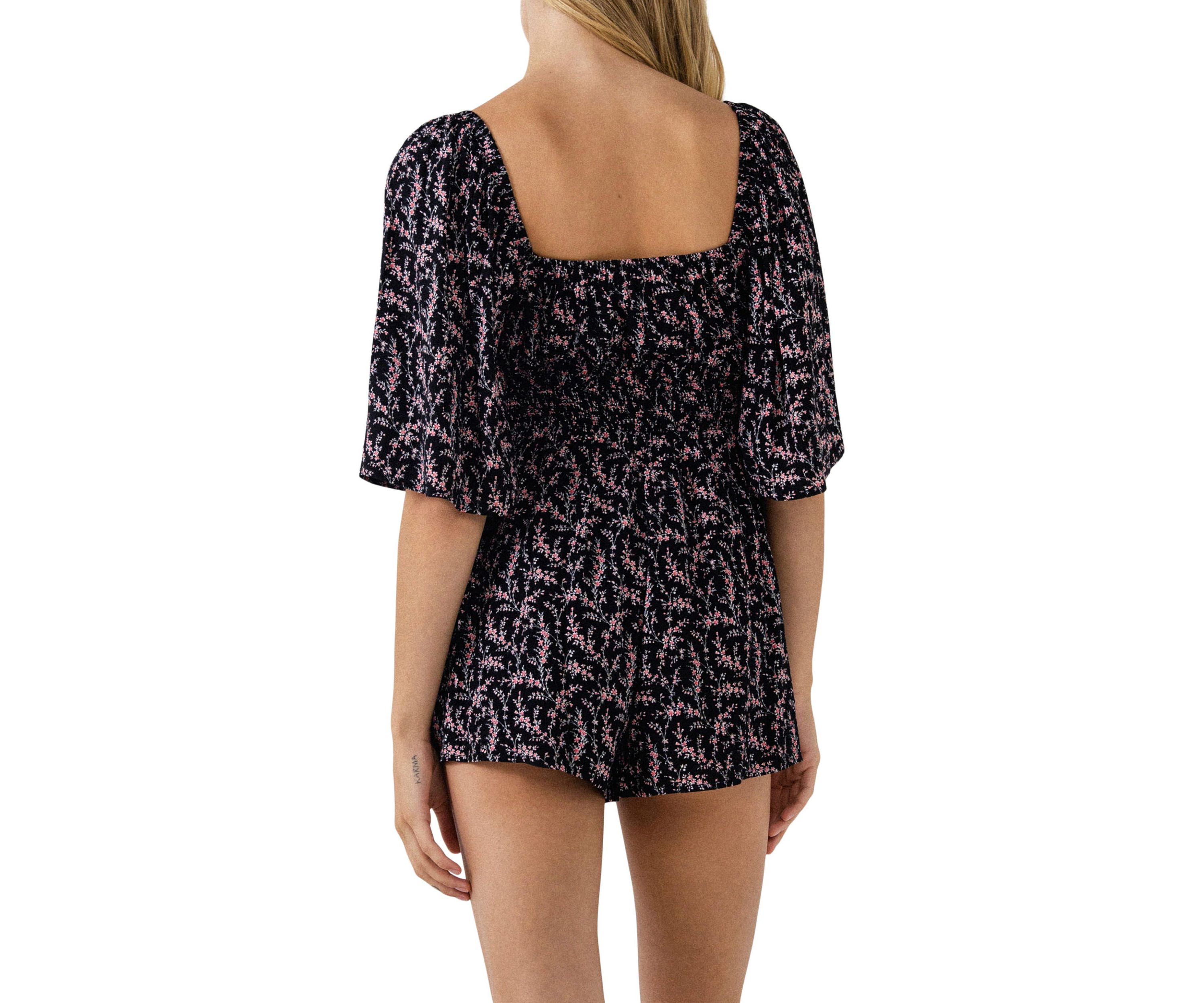 Floral Tied Detail Romper