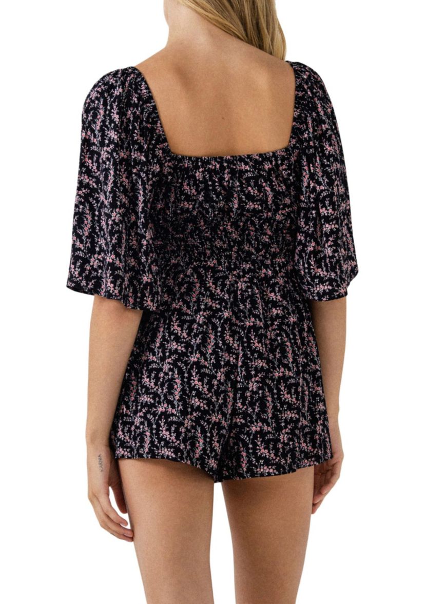 Floral Tied Detail Romper