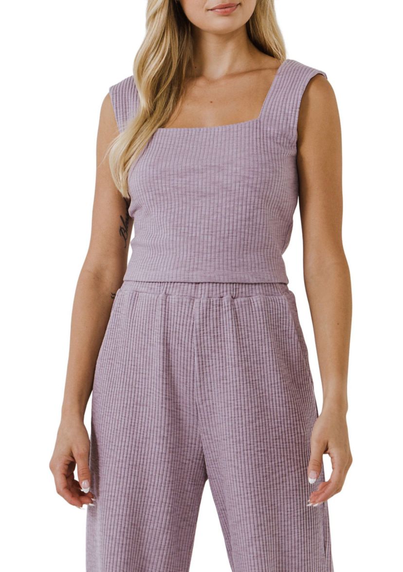 Fitted Knit Cropped Tank Top