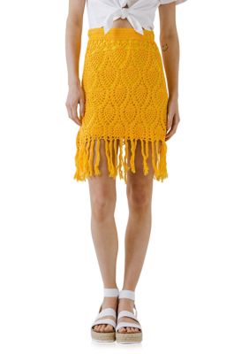 Fringed Hem Skirt