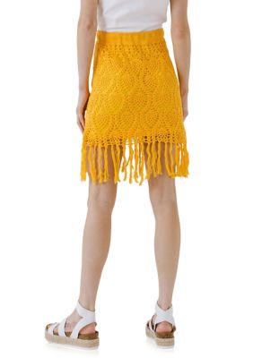 Fringed Hem Skirt