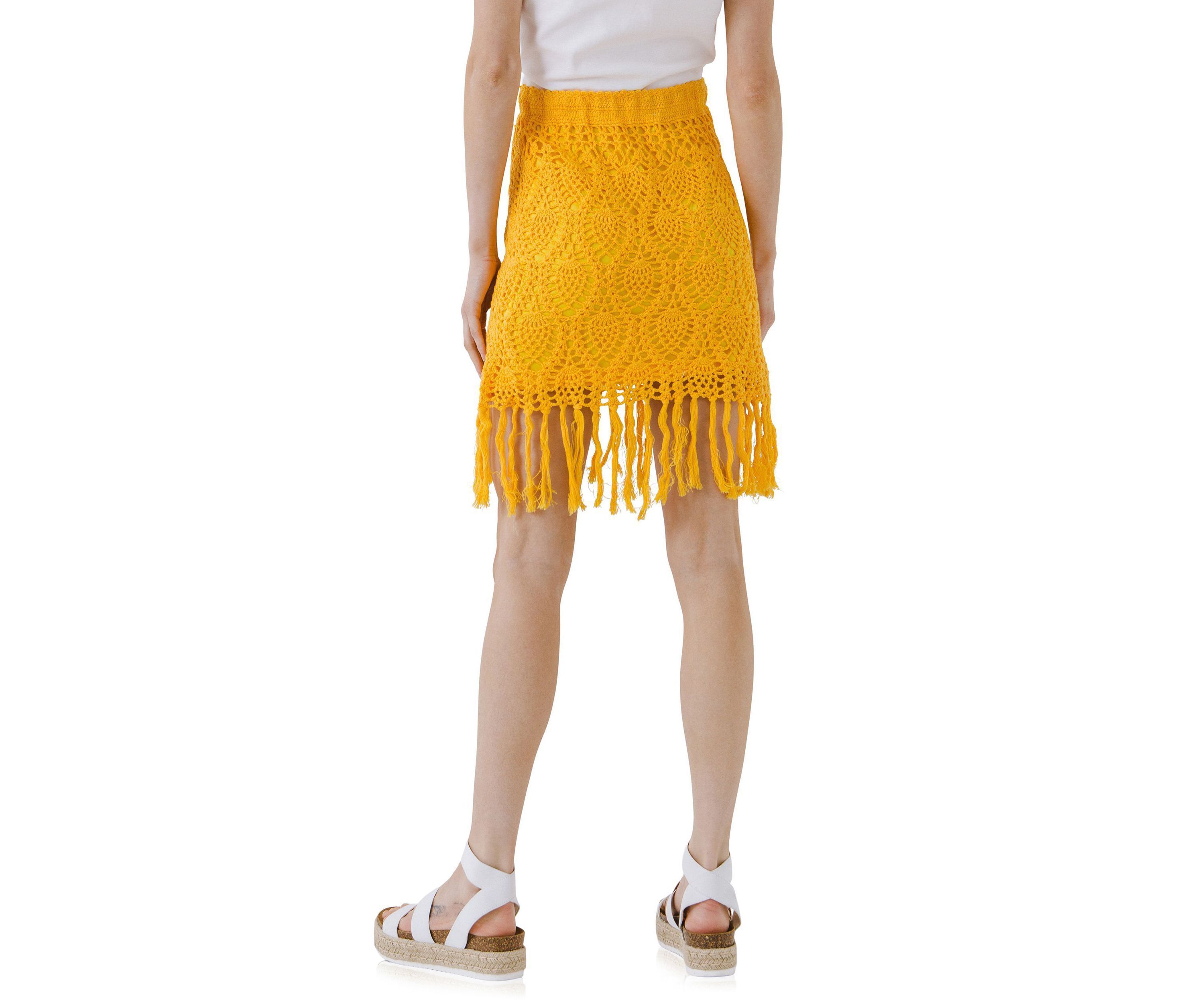 Fringed Hem Skirt