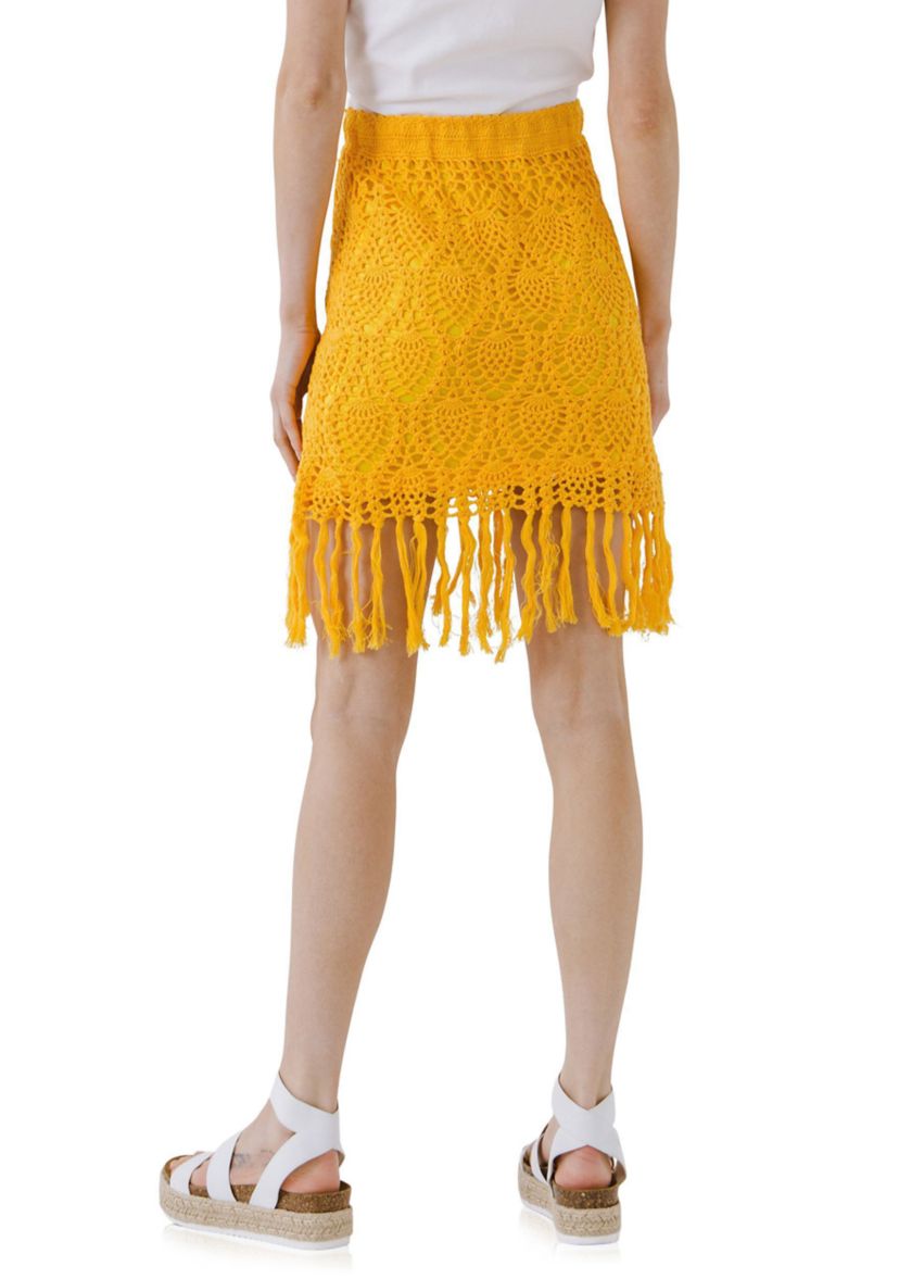 Fringed Hem Skirt