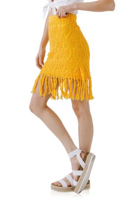 Fringed Hem Skirt