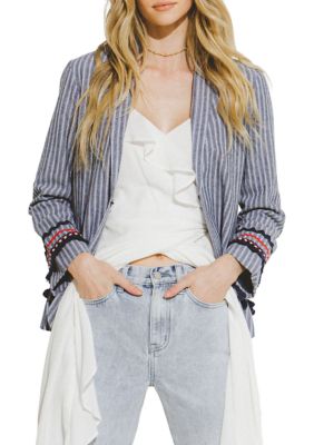 Striped Trim Blazer