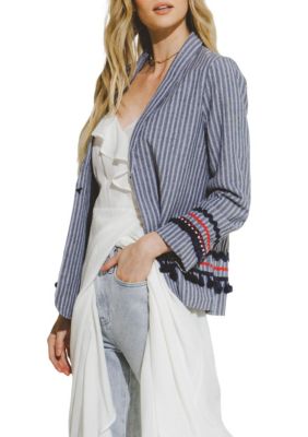 Striped Trim Blazer