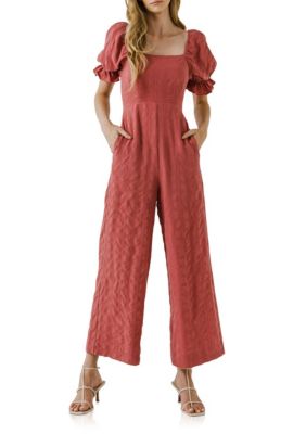 Textured Square Neck Jumpsuit