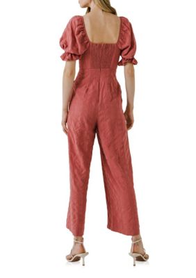 Textured Square Neck Jumpsuit