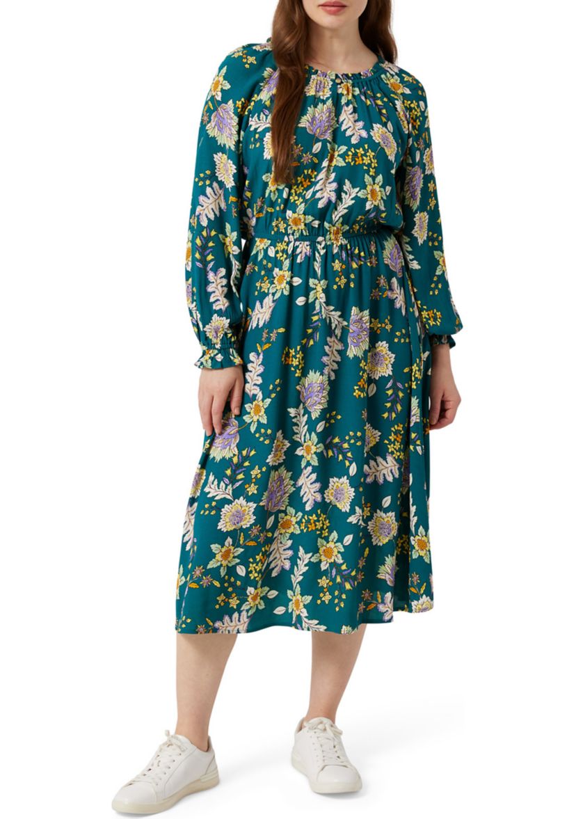 Womens Peasant Midi Dress