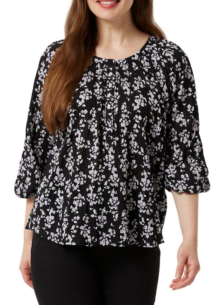 Womens Marcia 3/4 Sleeve Peasant Top