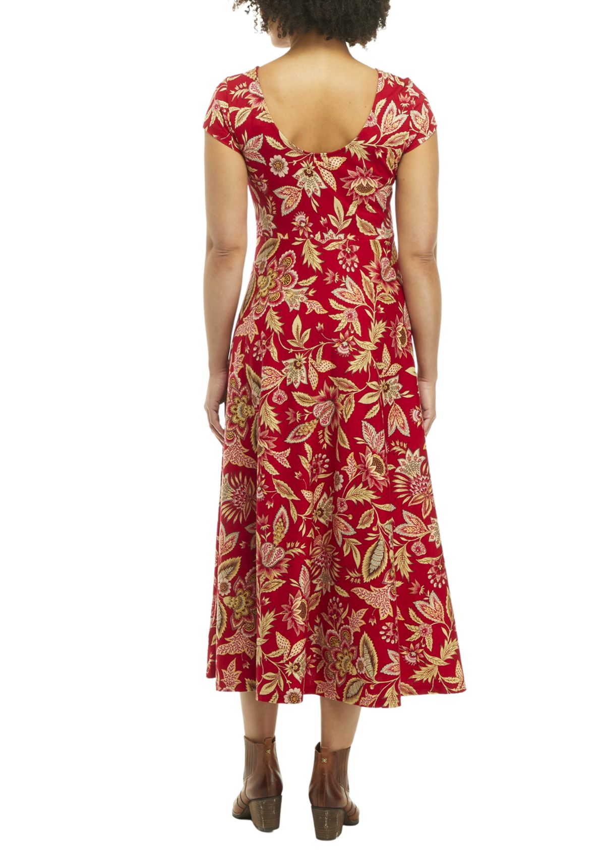 Womens Fit and Flare Midi Dress