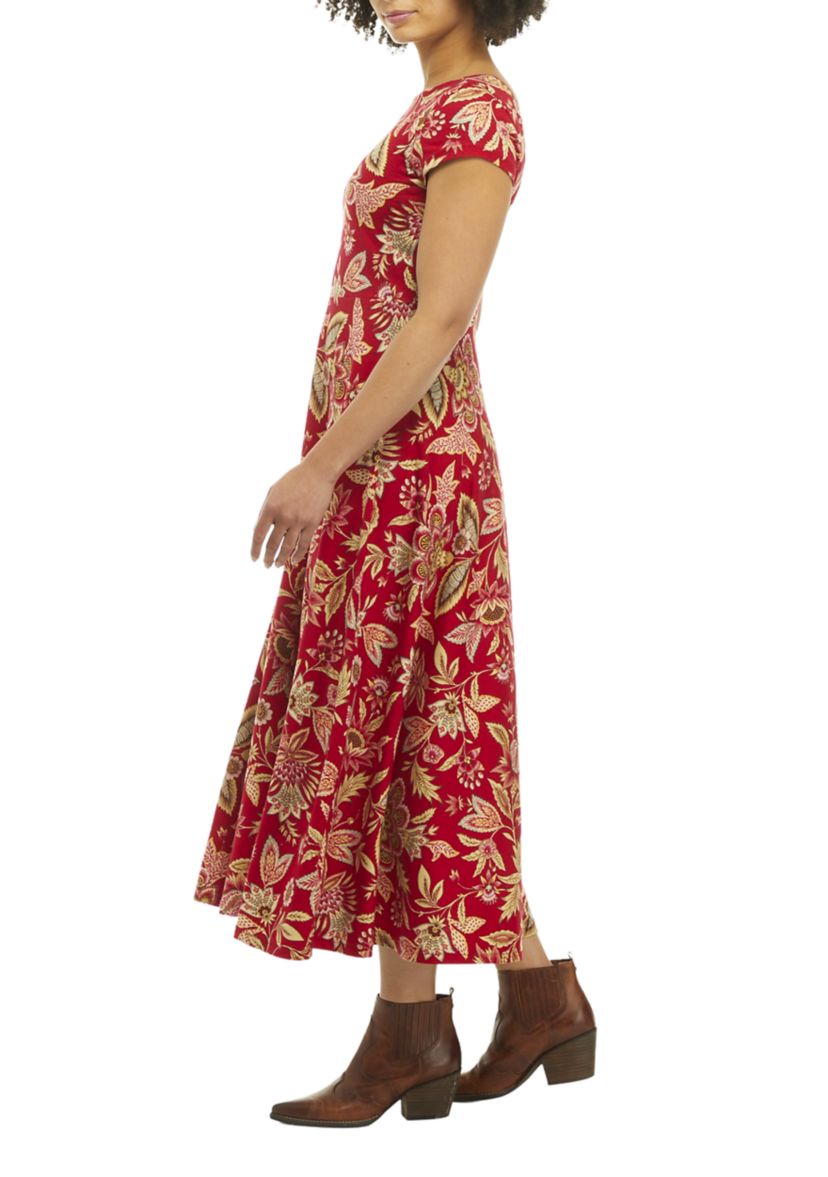 Womens Fit and Flare Midi Dress