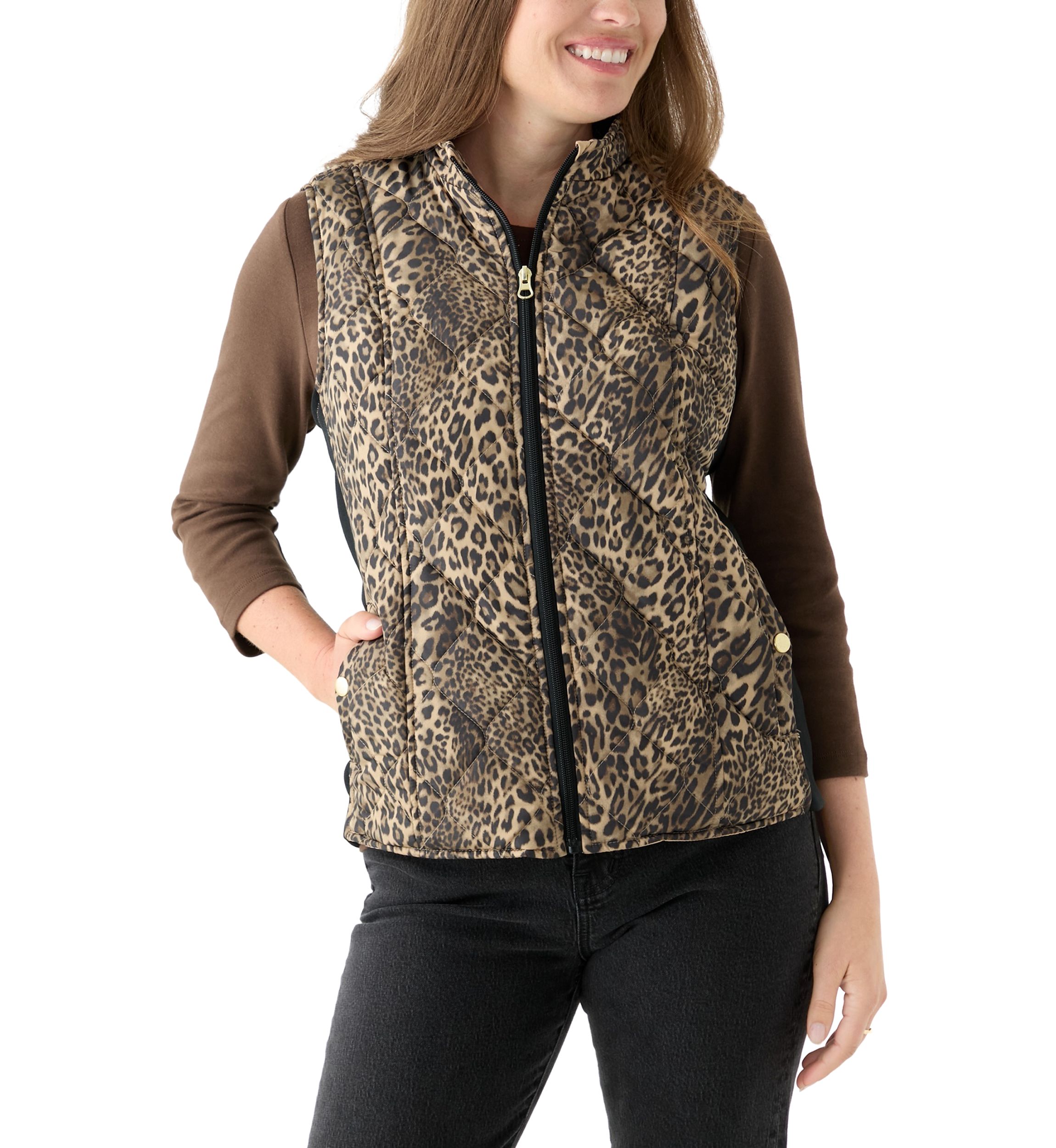 Petite Side Ribbed Printed Vest