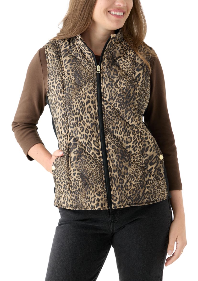 Petite Side Ribbed Printed Vest