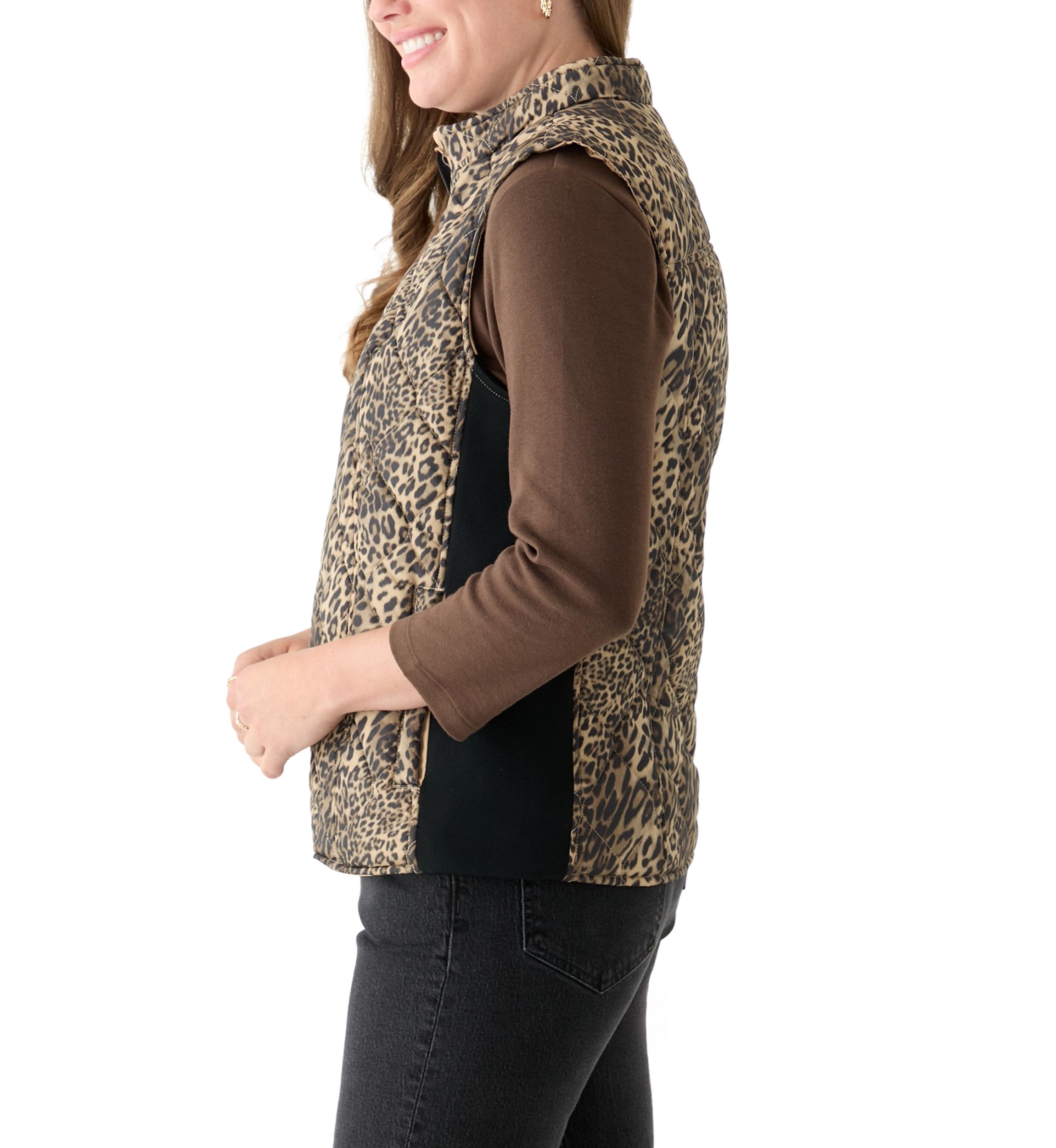 Petite Side Ribbed Printed Vest