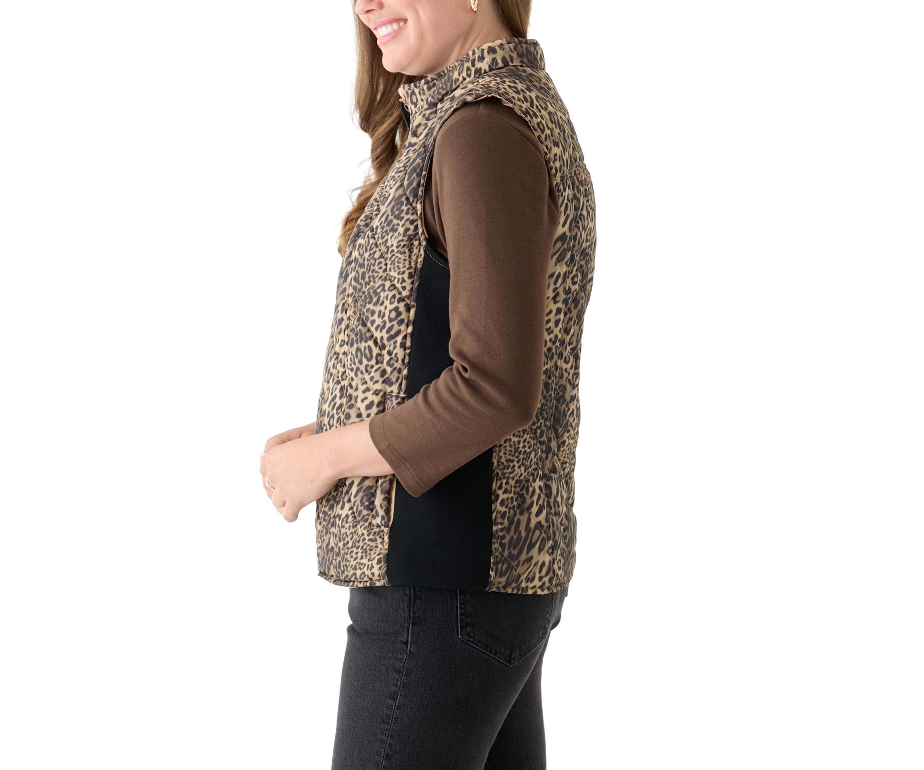 Petite Side Ribbed Printed Vest