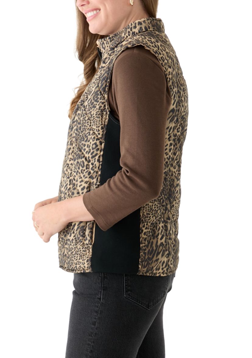 Petite Side Ribbed Printed Vest