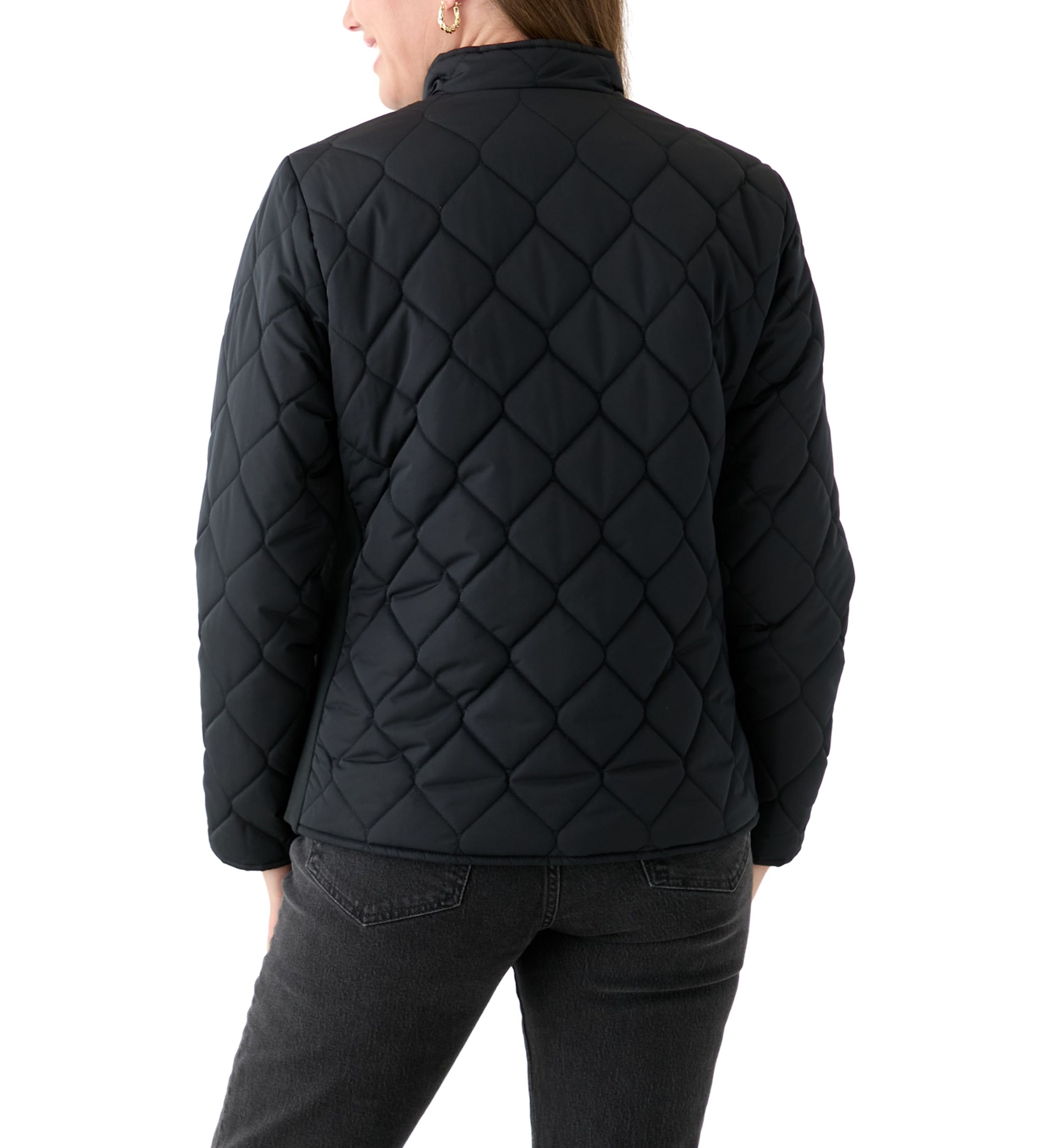 Petite Side Ribbed Puffer Jacket