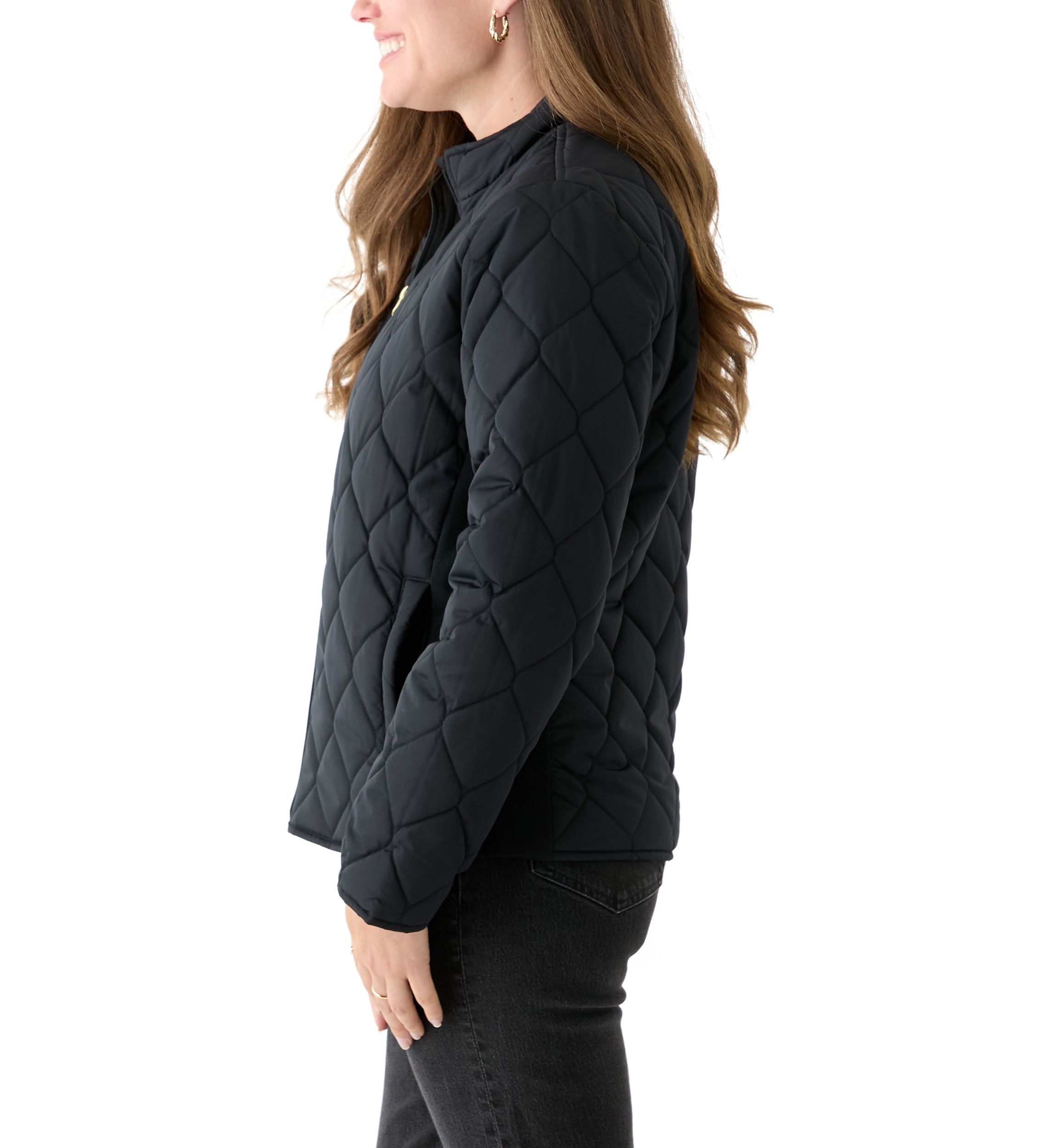 Petite Side Ribbed Puffer Jacket