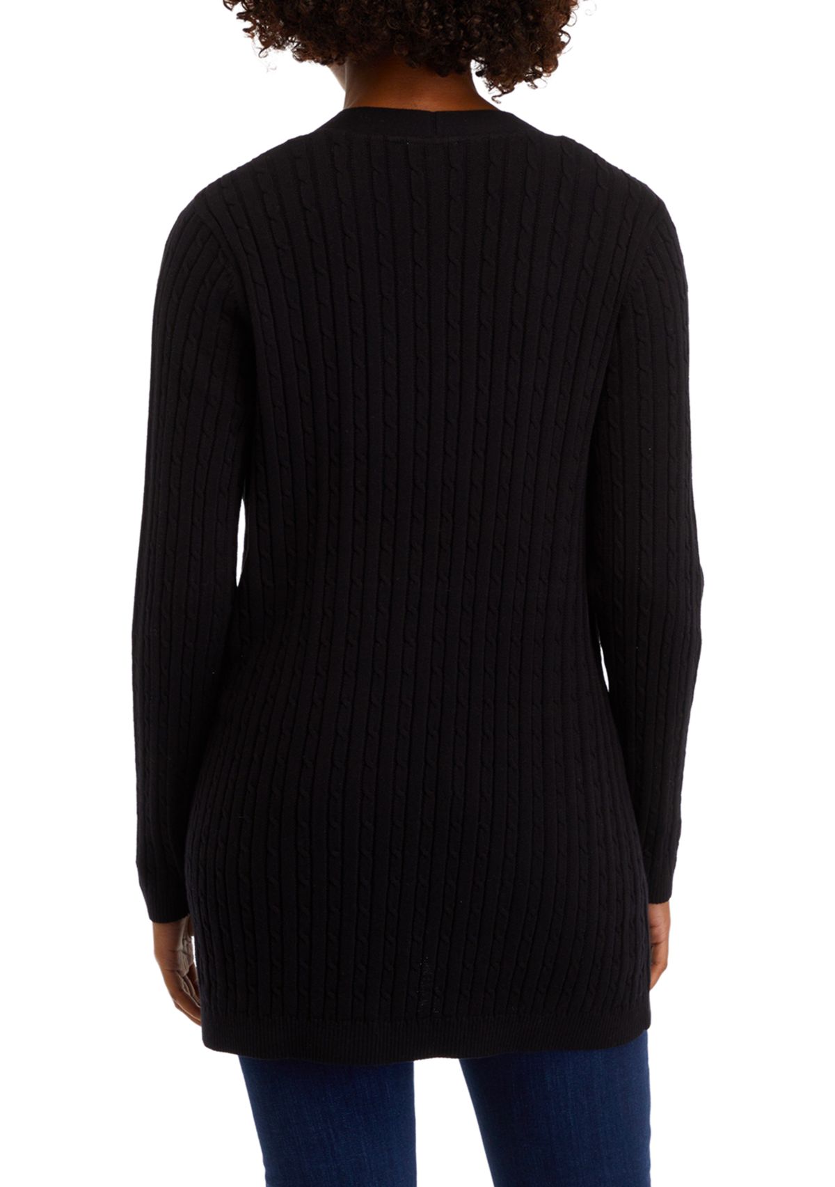 Womens Long Sleeve Cable Knit Cardigan 
