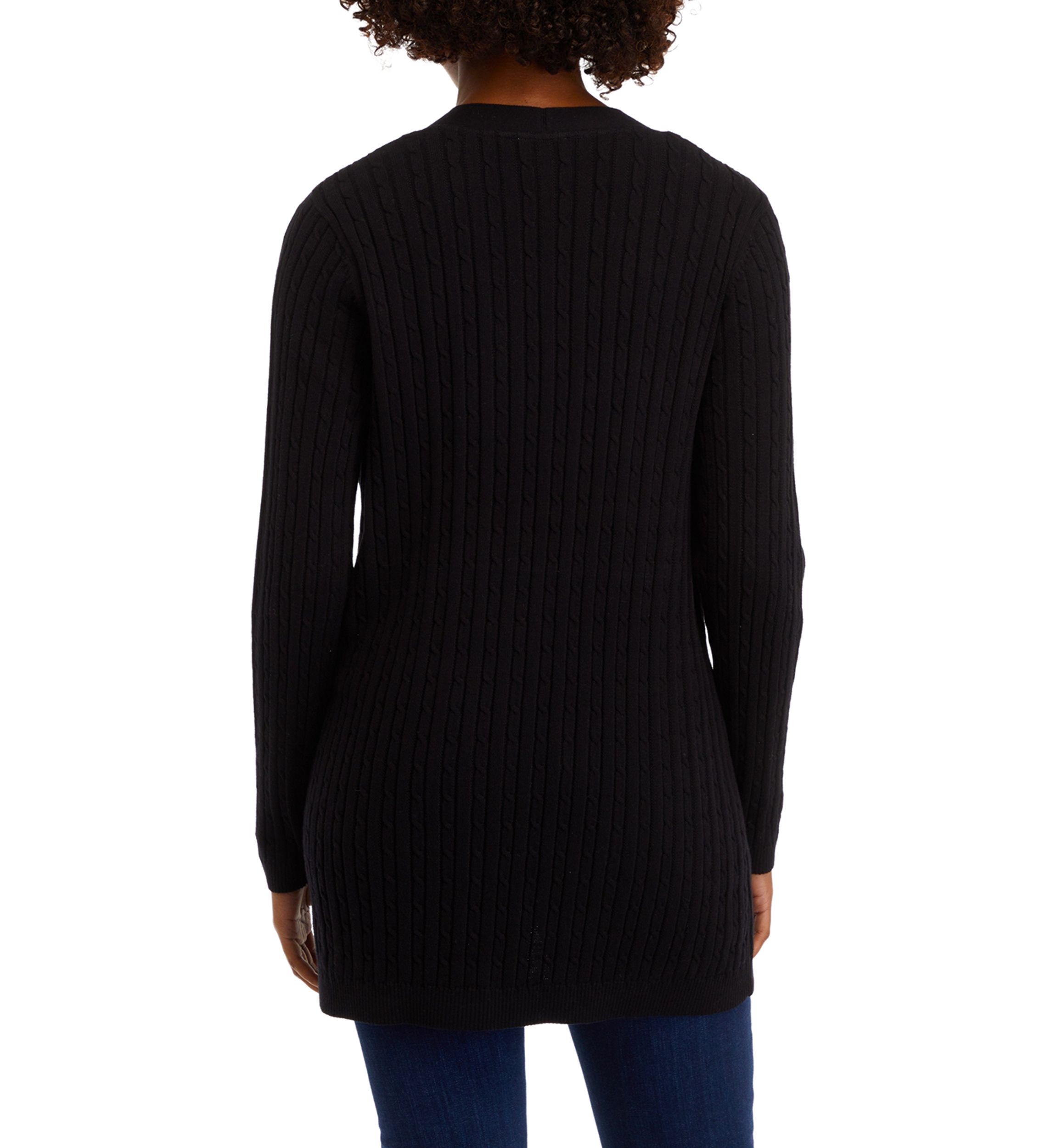 Womens Long Sleeve Cable Knit Cardigan 