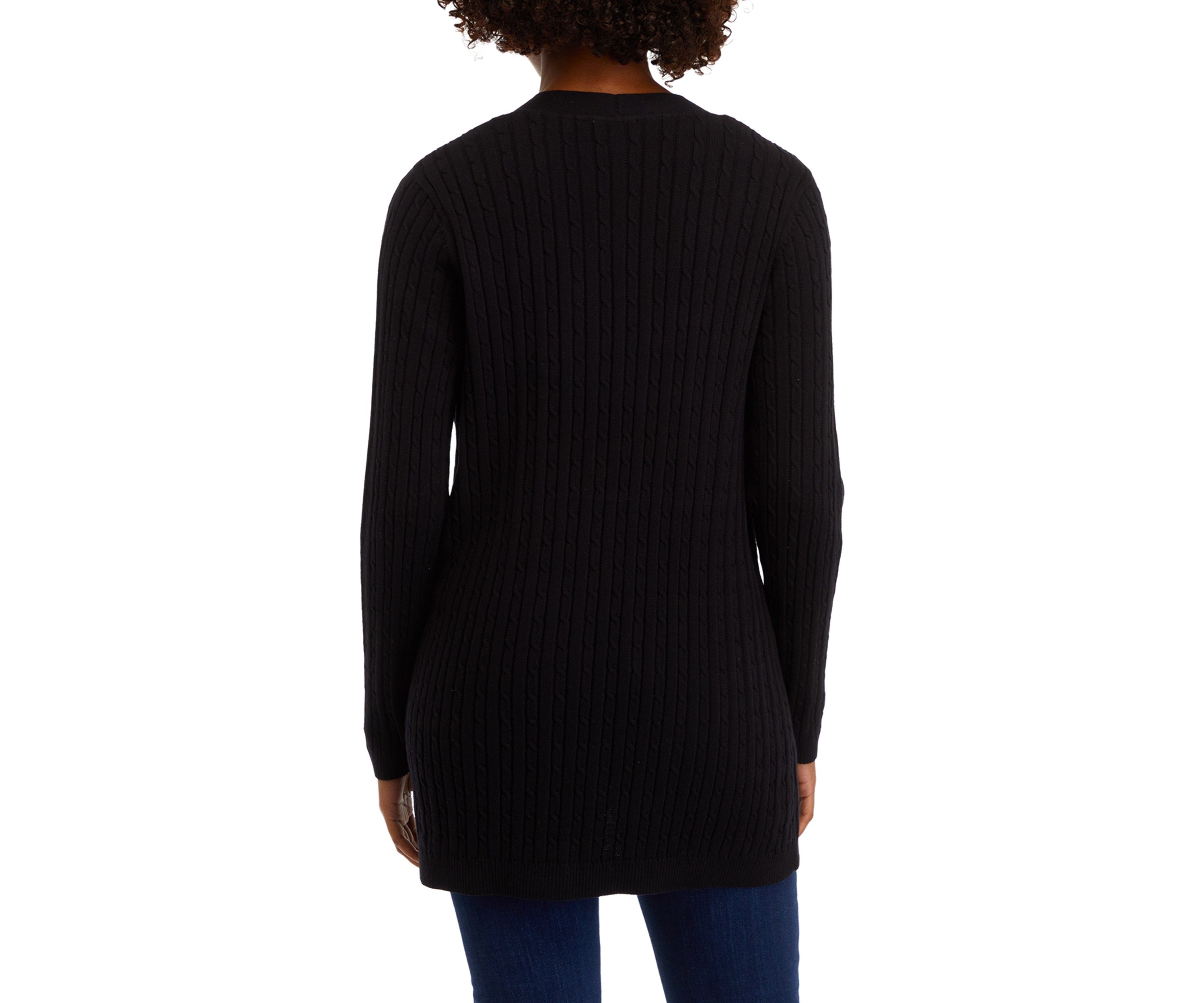 Womens Long Sleeve Cable Knit Cardigan 