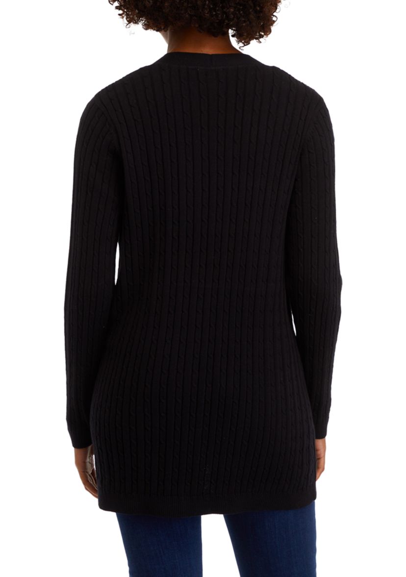 Womens Long Sleeve Cable Knit Cardigan 