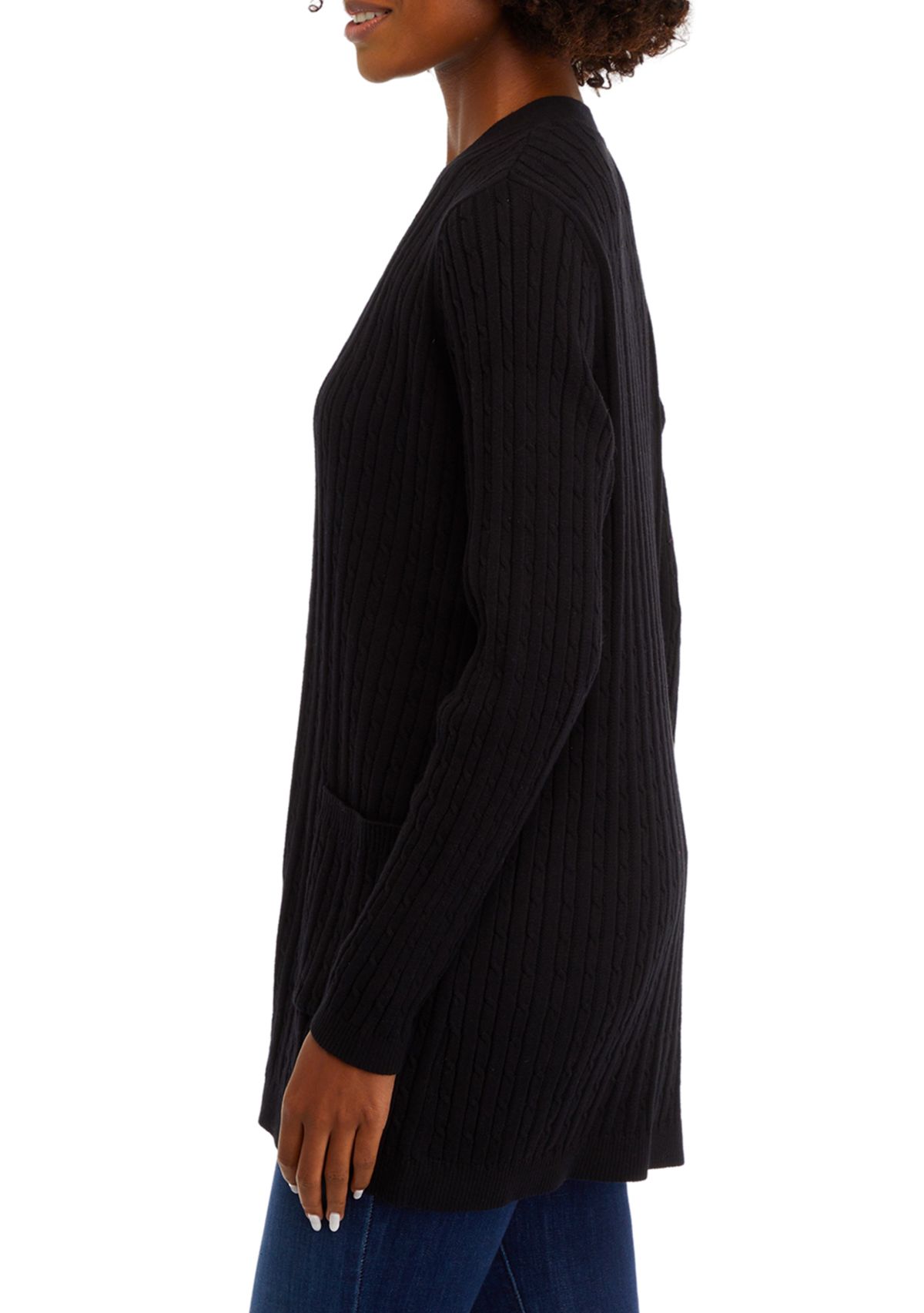 Womens Long Sleeve Cable Knit Cardigan 