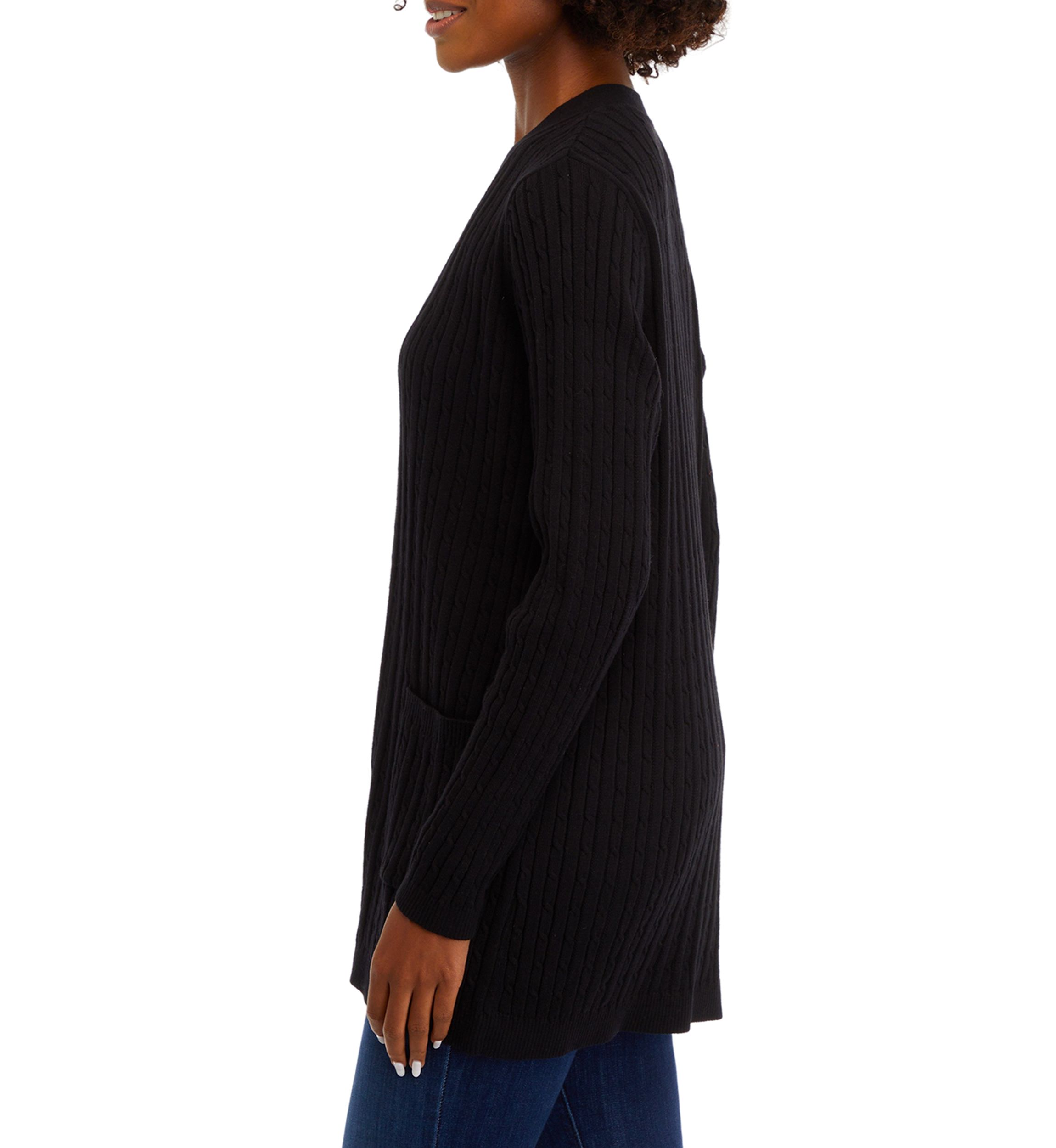 Womens Long Sleeve Cable Knit Cardigan 