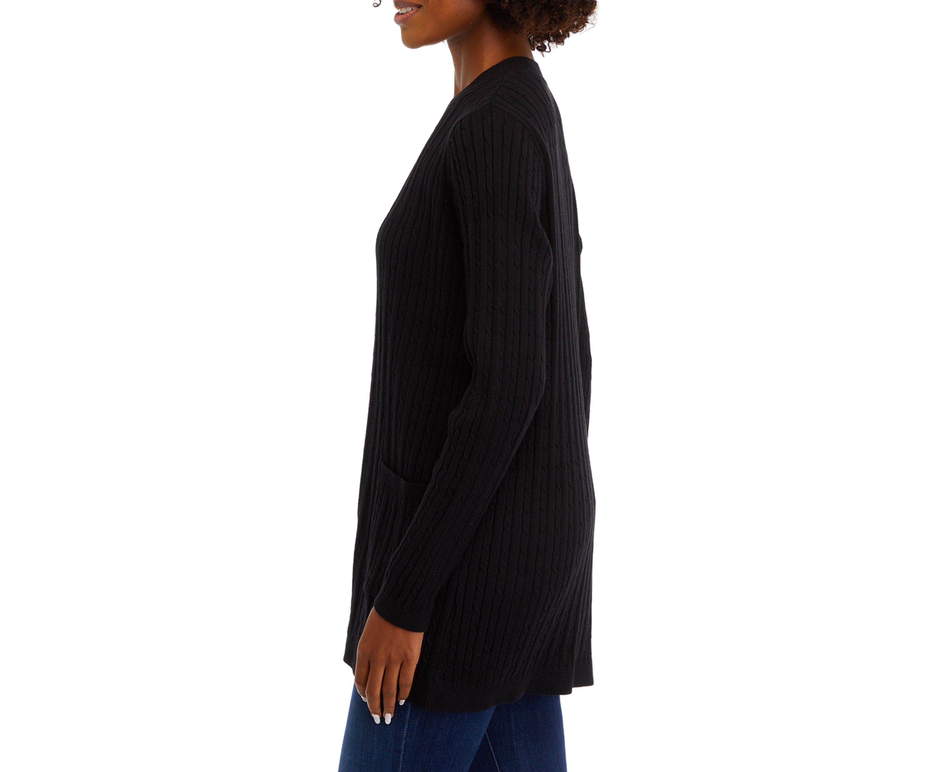 Womens Long Sleeve Cable Knit Cardigan 