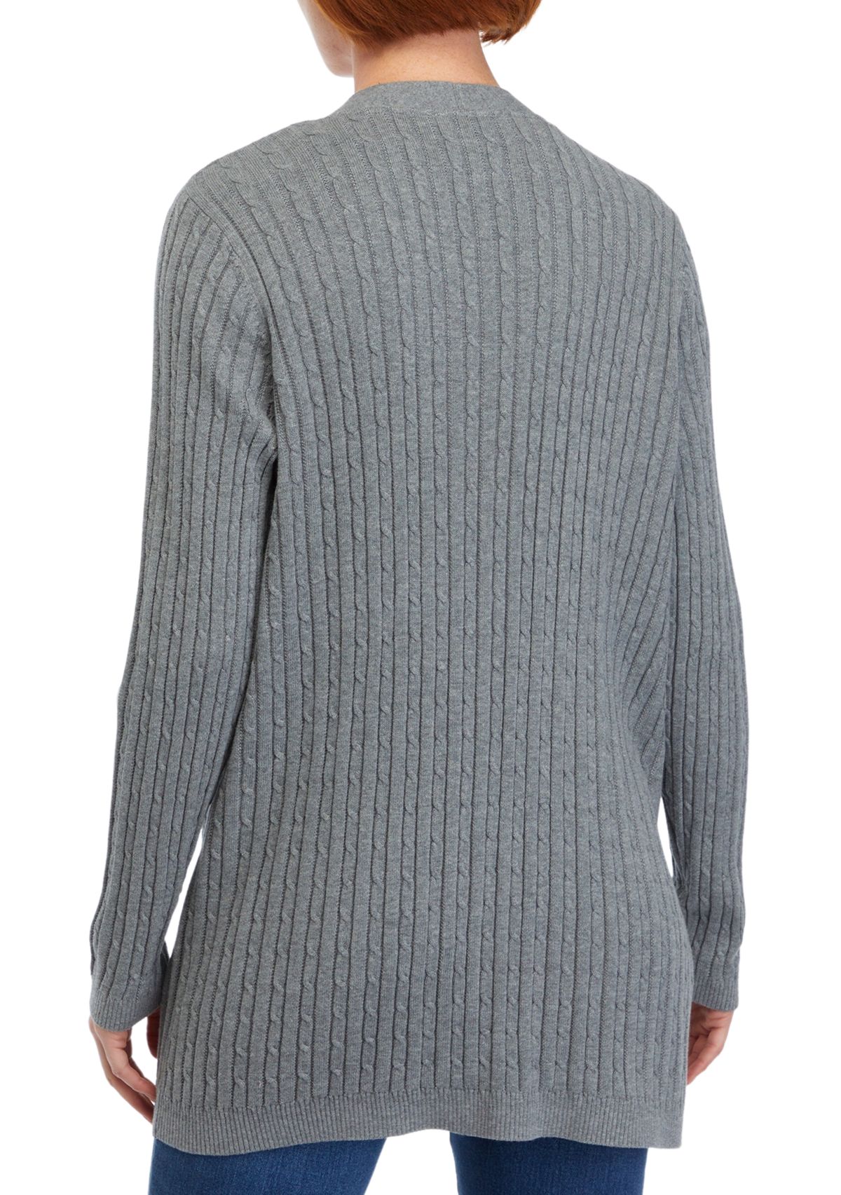 Womens Long Sleeve Cable Knit Cardigan 
