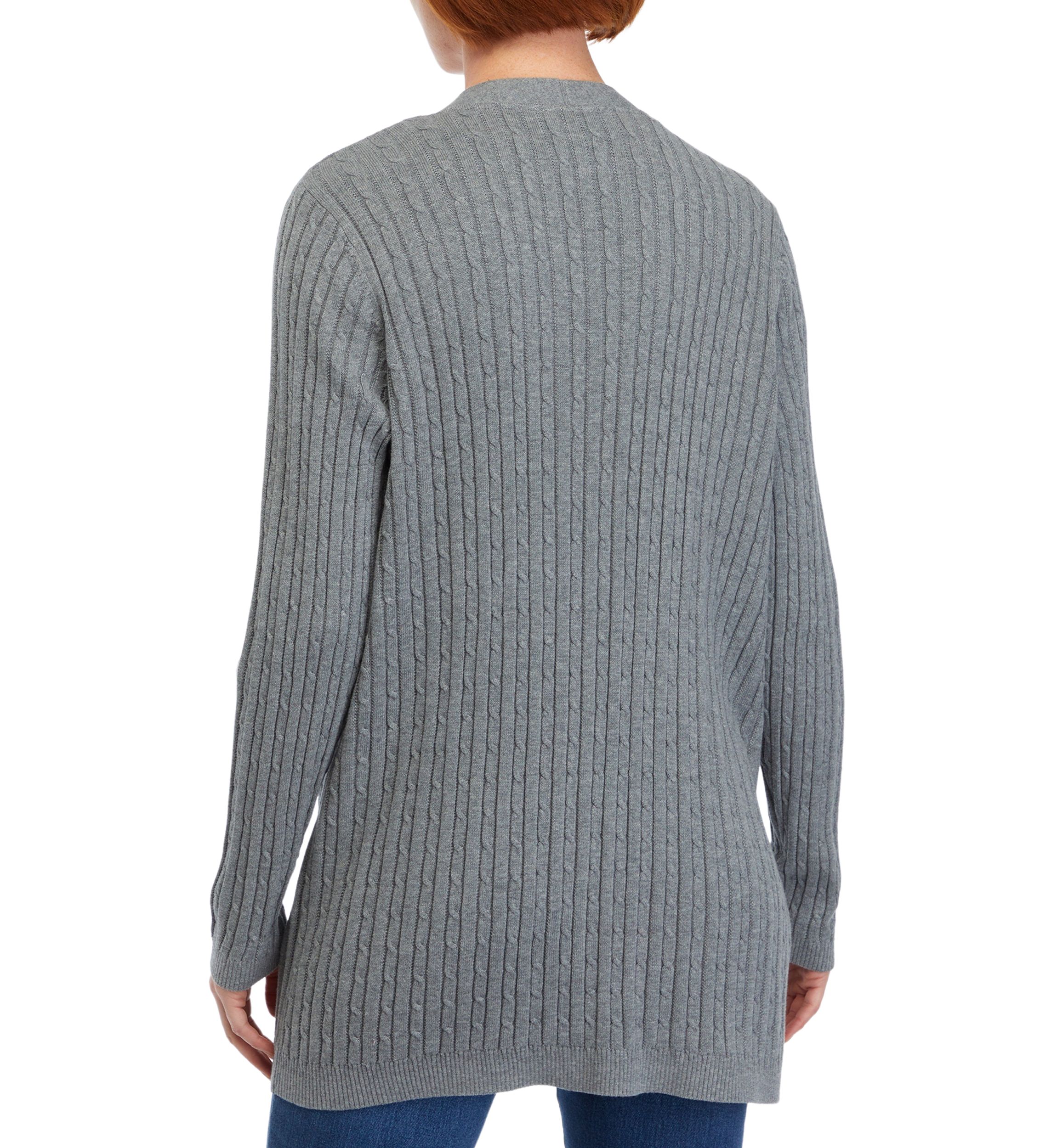 Womens Long Sleeve Cable Knit Cardigan 