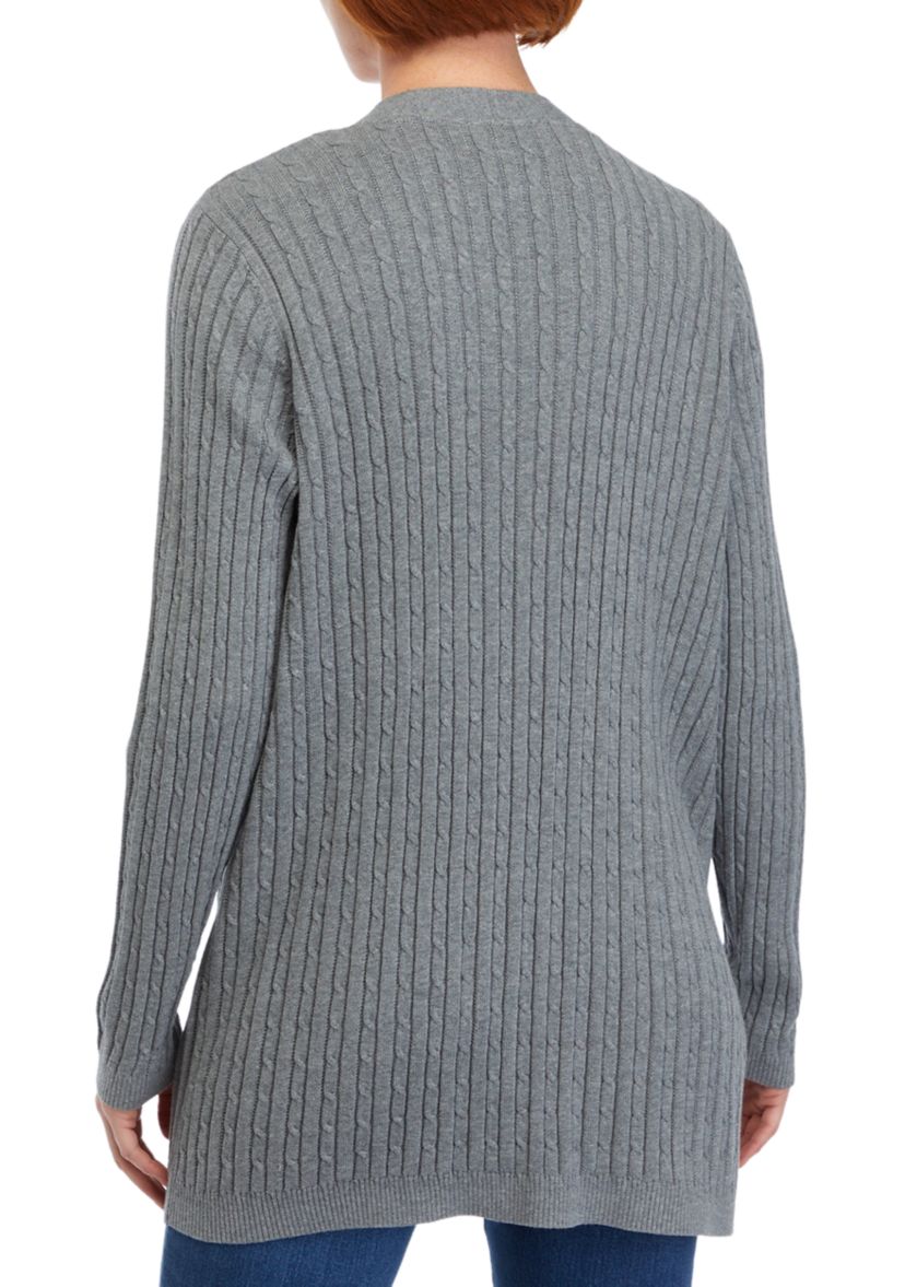 Womens Long Sleeve Cable Knit Cardigan 