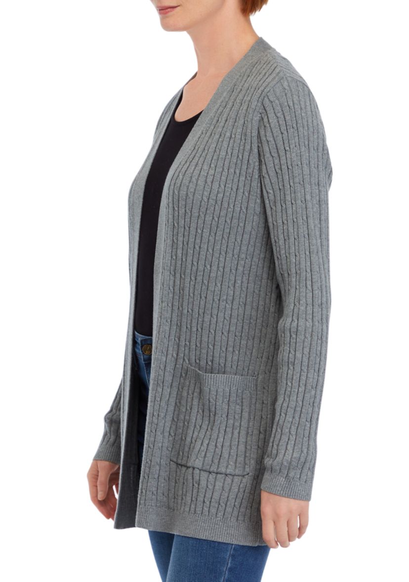 Womens Long Sleeve Cable Knit Cardigan 