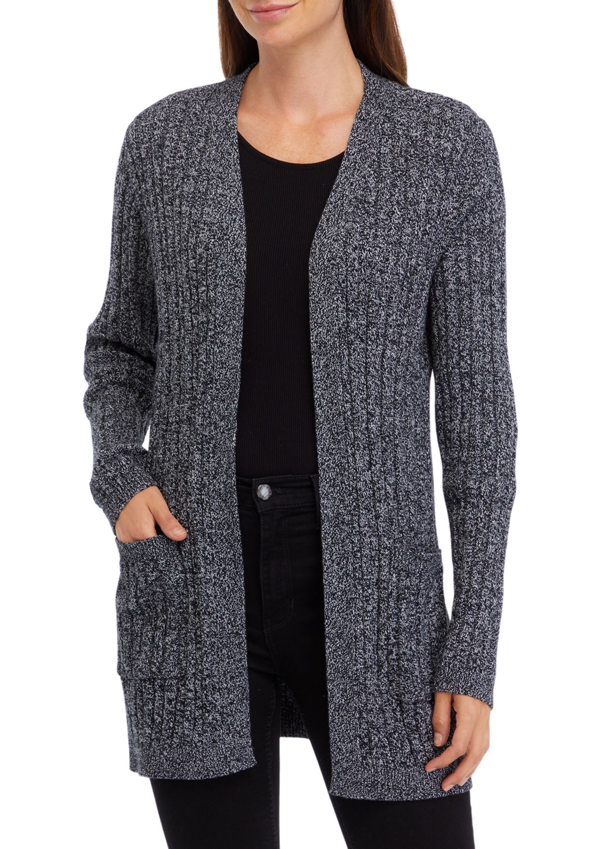 Womens Long Sleeve Cable Knit Cardigan 