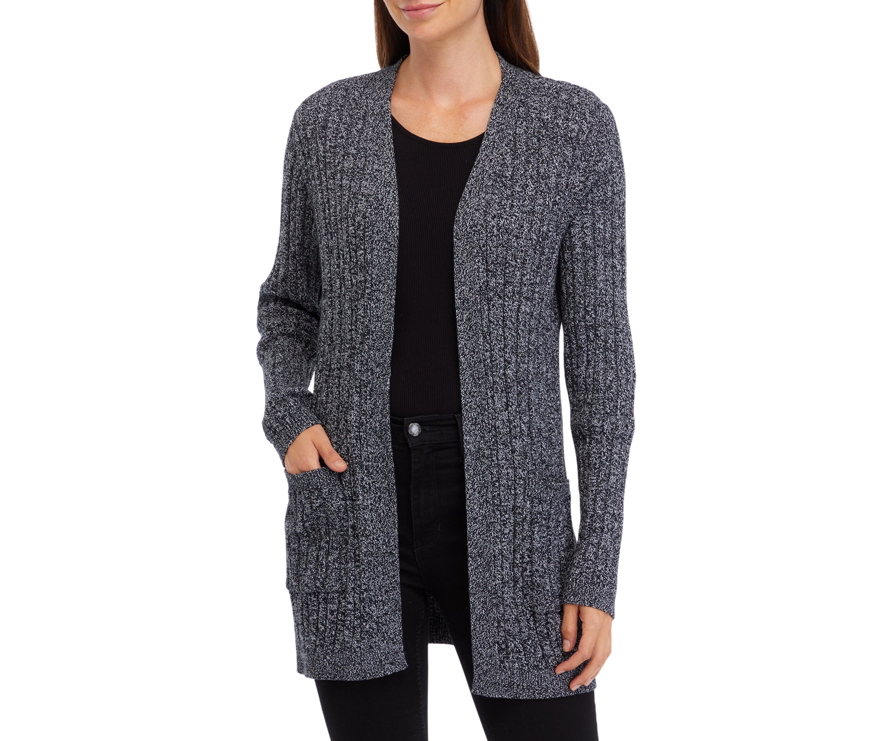 Womens Long Sleeve Cable Knit Cardigan 