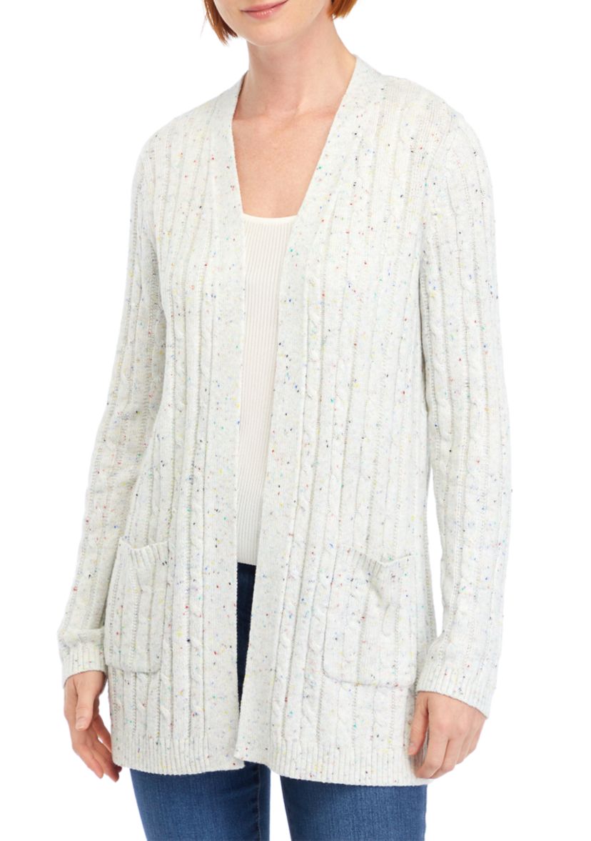 Womens Long Sleeve Cable Knit Cardigan 