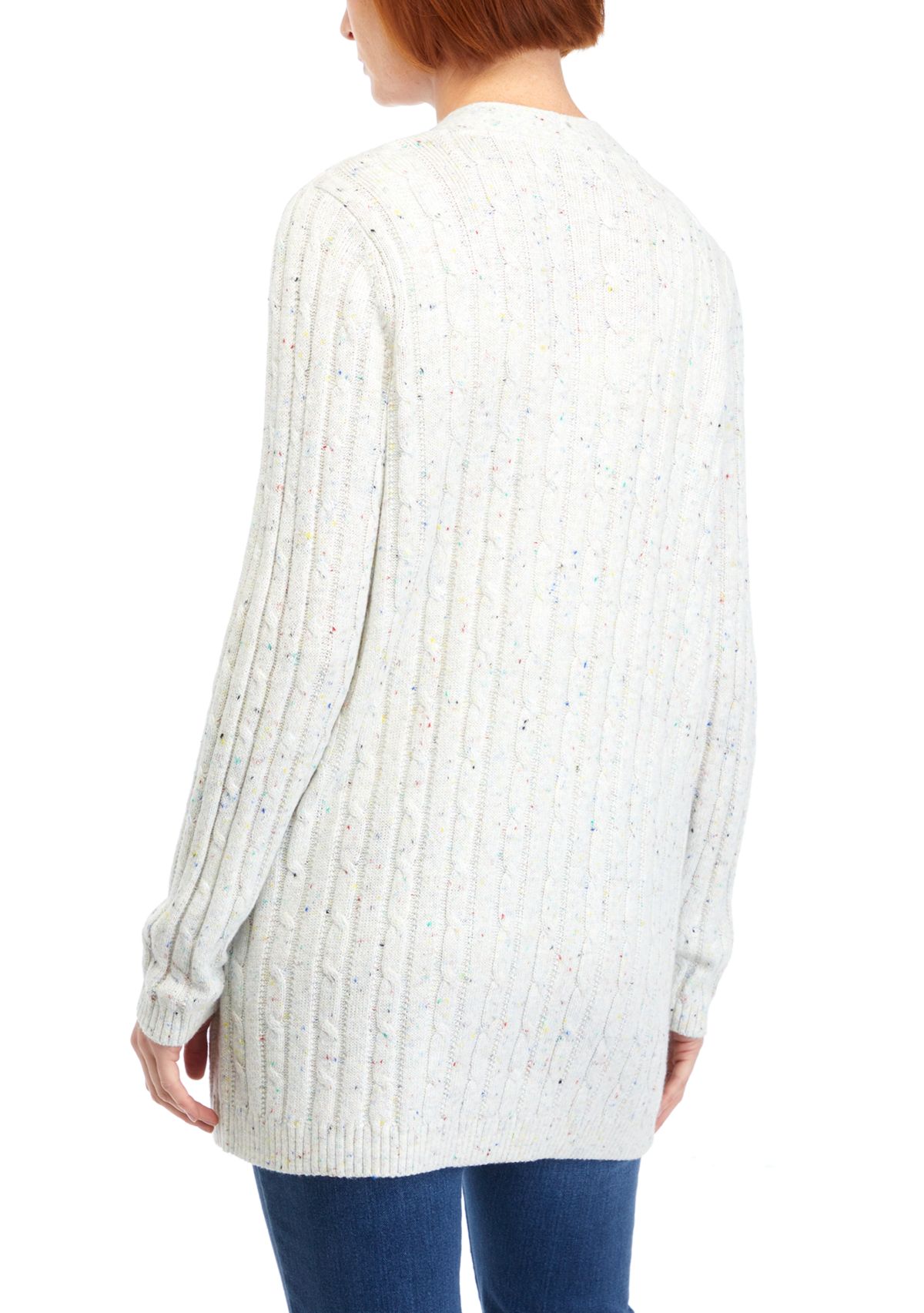 Womens Long Sleeve Cable Knit Cardigan 